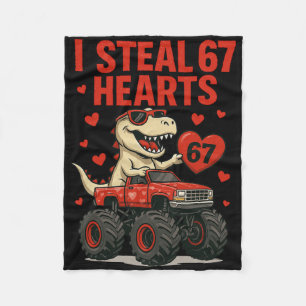 Couverture Polaire Hugvyn je vole 67 cœurs Saint-Valentin dinosaure m