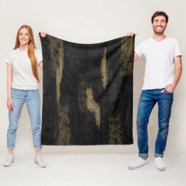 Couverture Polaire Huiles douces Abstraites Charbon et or