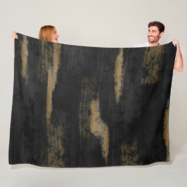 Couverture Polaire Huiles douces Abstraites Charbon et or