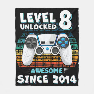 Couverture Polaire Huit 8ans Anniversaire Son garçon amusant Gamer 8e