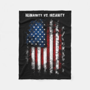 Couverture Polaire Humanité contre folie Américain patriotique en dét