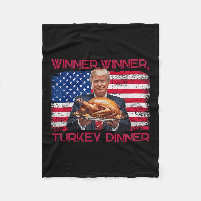 Couverture Polaire Humour Drôle Trump Gagnant Dîner Dîner Turquie (Devant)