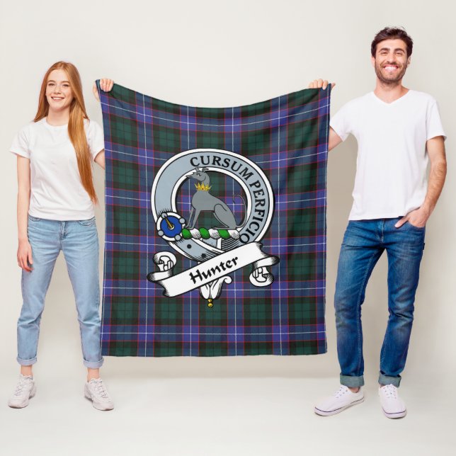 Couverture Polaire Hunter Moderne Clan Badge Tartan Plaid (En situation)