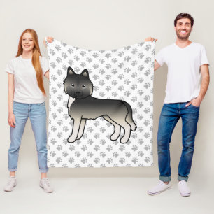 Couverture Polaire Husky sibérien agouti Dessin animé Chien & Pattes