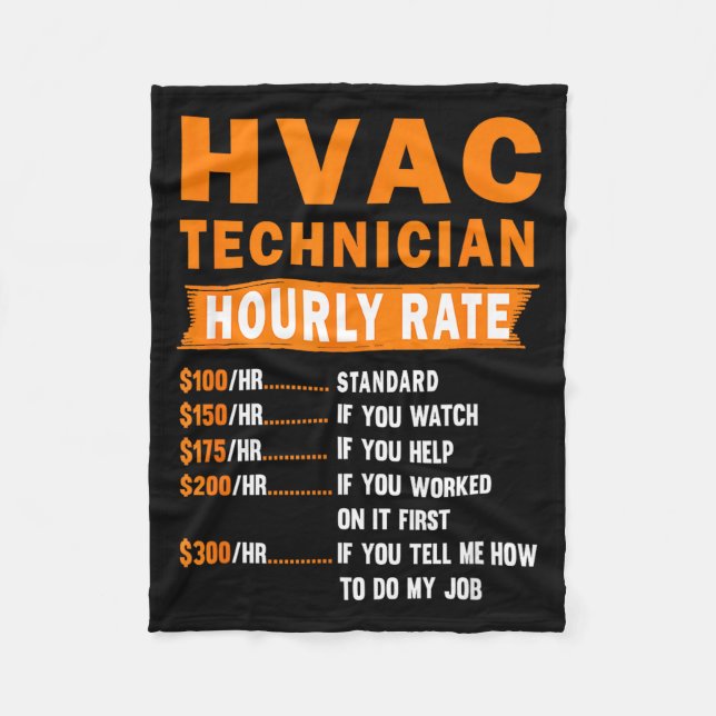 Couverture Polaire Hvac Technician Hourly Rate Funny Hvac Mechanic Sa (Devant)