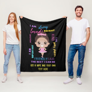 Couverture Polaire I AM - Positive Girl Affirmations Ballerina Fleece