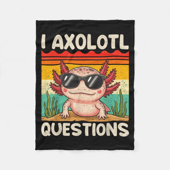 Couverture Polaire I Axolotl Questions Shirt Funny Axolotl Boy Girls  (Devant)