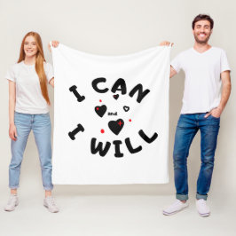 Couverture Polaire "I CAN" Cool Motivational Fleece Blanche