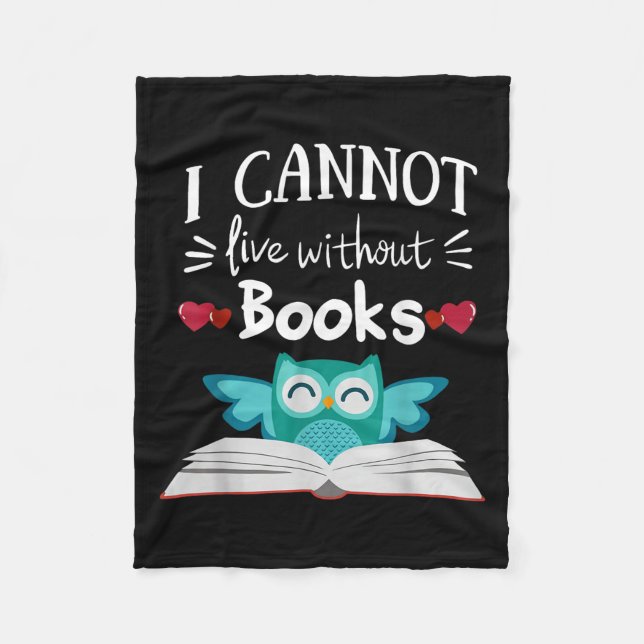 Couverture Polaire I Cannot Live Without Books Owl  (Devant)