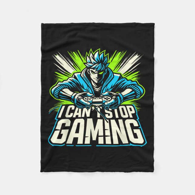 Couverture Polaire I Can't Stop Gaming Funny Gamer Graphic Amine Vide (Devant)