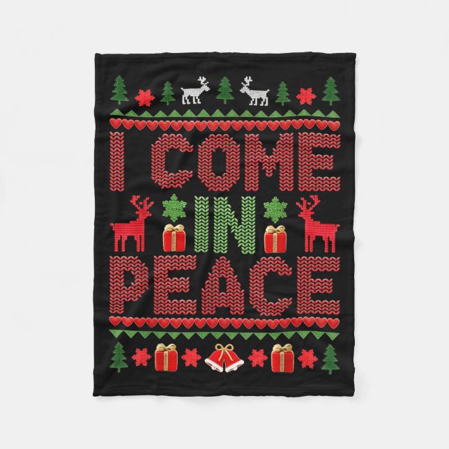 Couverture Polaire I Come In Peace Couple Matching Ugly Christmas Swe (Devant)