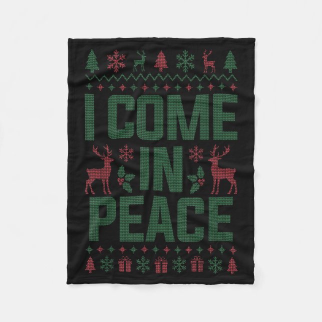 Couverture Polaire I Come In Peace Couple Matching Ugly Christmas Swe (Devant)