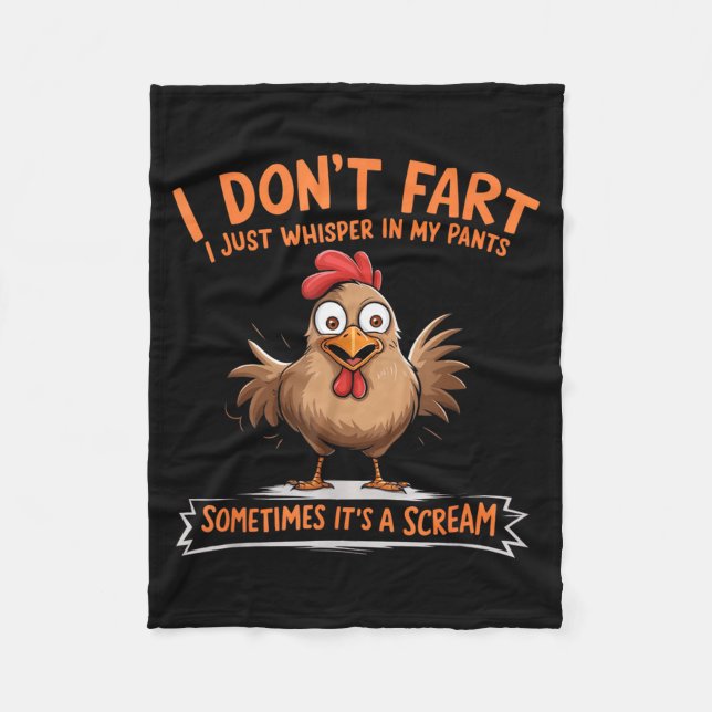 Couverture Polaire I Don't Fart I Whisper In My Pants - Funny Chicken (Devant)