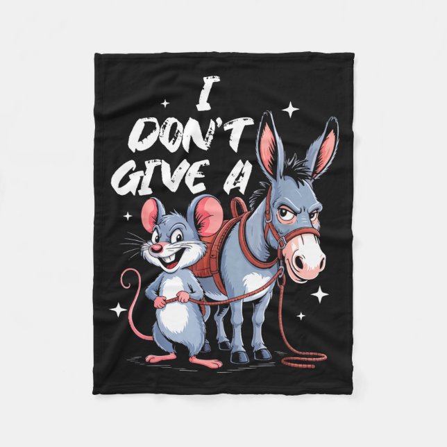 Couverture Polaire I Don't Give A Rats Mouse &amp; Funny  (Devant)