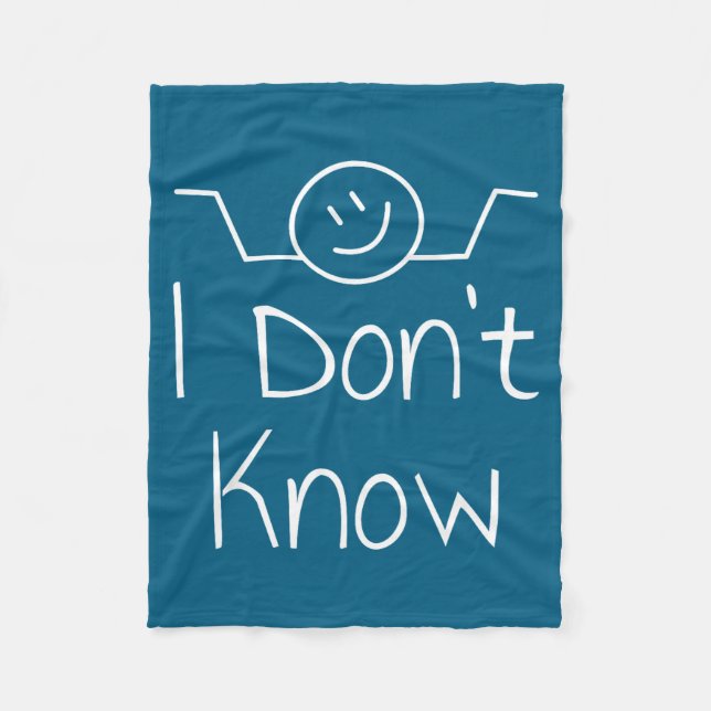Couverture Polaire I Don't Know Hand Drawn Shrug Funny Men Women  (Devant)