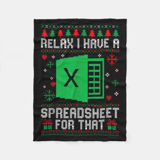 Couverture Polaire I Have A Spreadsheet For That Christmas Ugly Sweat (Devant)