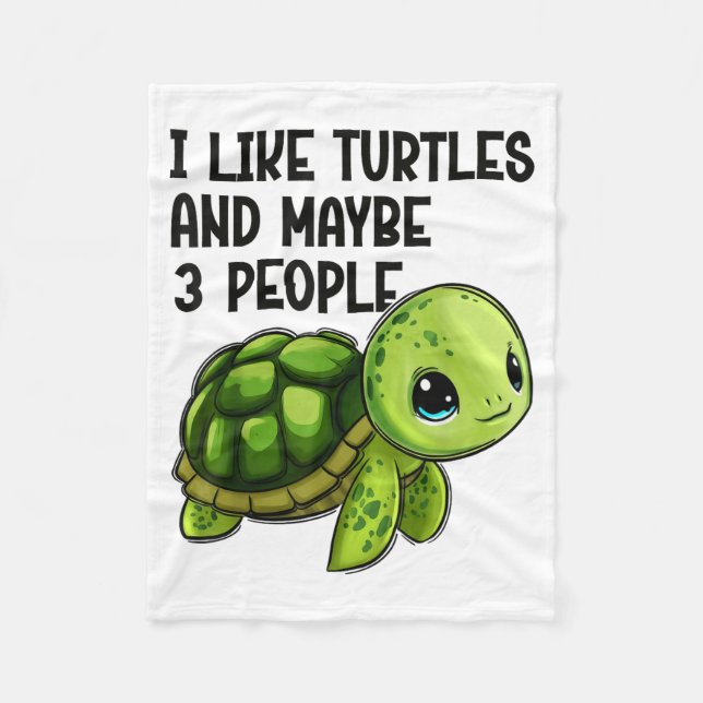 Couverture Polaire I Like Turtles And Maybe Three People Funny Retro  (Devant)