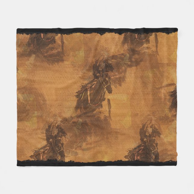 Couverture Polaire I Live To Barrel Race - Rodeo Event (Devant (Horizontal))