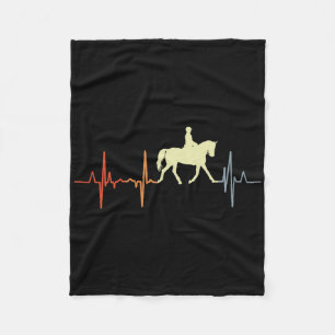 Couverture Polaire I Love Dressage Riding Horseback Rider Cardiogramm