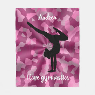 Couverture Polaire I Love Gymnastique Pink Camo Fleece Blanket