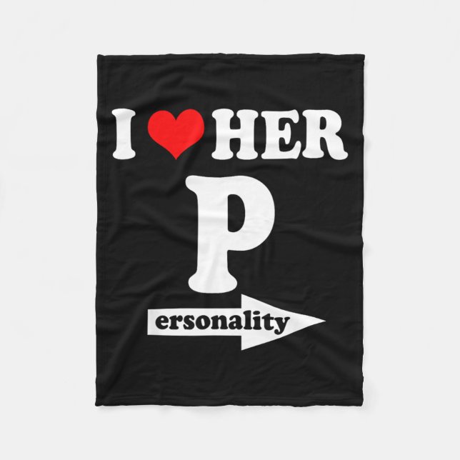 Couverture Polaire I Love Her Ity Funny Valentine's Day Couple Matchi (Devant)