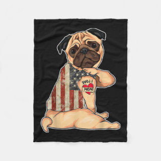 Couverture Polaire I Love Maman Tattoo Carlin Chien Chemise American 