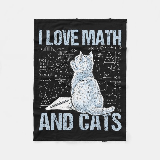 Couverture Polaire I Love Math And Cats Science Teacher Student Funny (Devant)