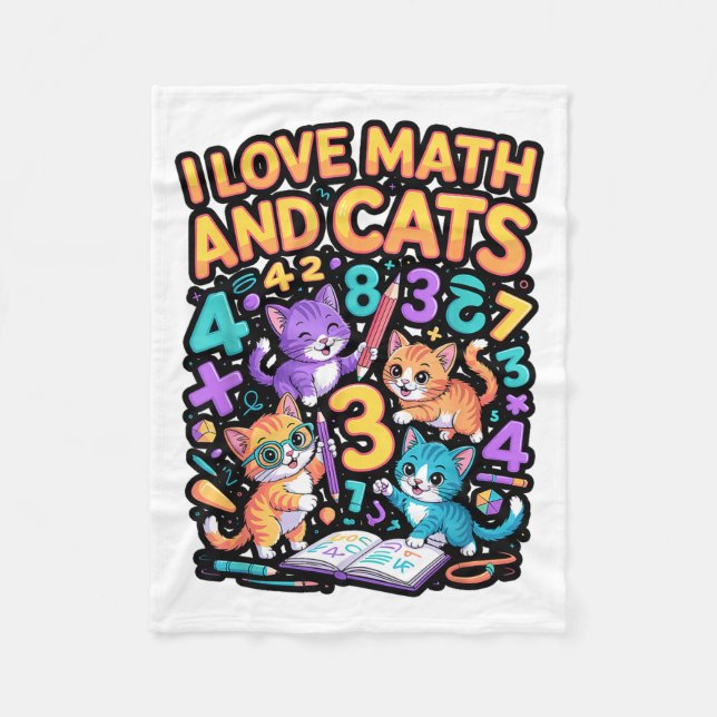 Couverture Polaire I Love Math And Cats Teacher Student  (Devant)