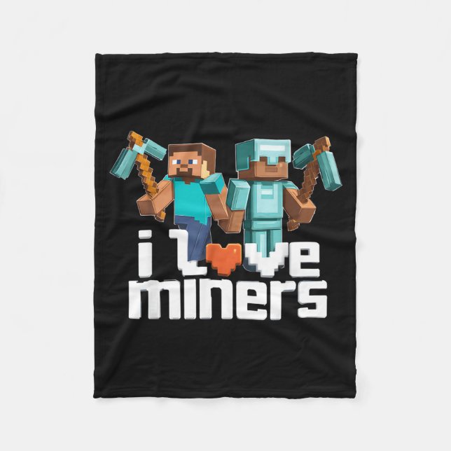 Couverture Polaire I Love Miners Funny Mining Gamer Xel Ckaxe  (Devant)