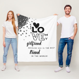 Couverture Polaire I Love My Girlfriend Custom Best Friend Cadeau