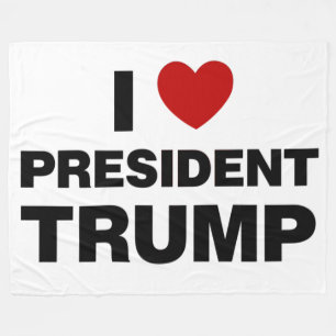 Couverture Polaire I Love Président Trump Heart