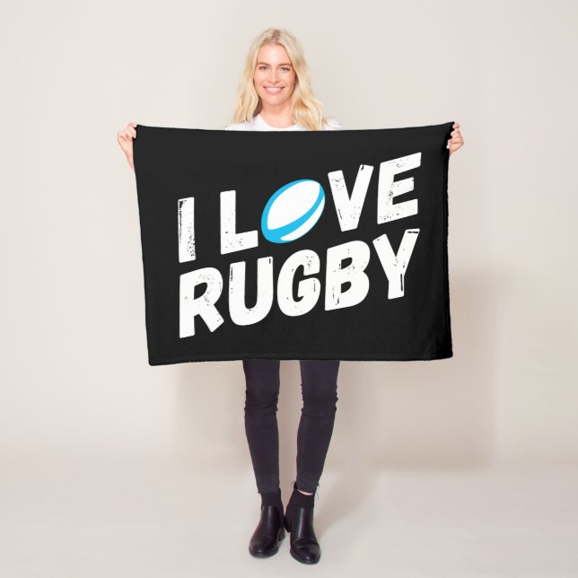 COUVERTURE POLAIRE I LOVE RUGBY (En situation)