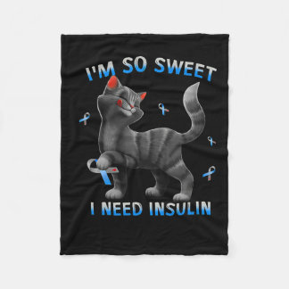 Couverture Polaire I So Sweet I Need Insulin Fun Chat Diabète Prise e