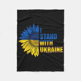 Couverture Polaire I Stand With Ukraine Sunflower Support Ukrainian F