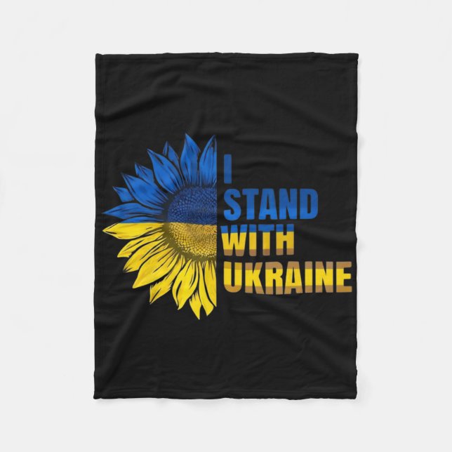 Couverture Polaire I Stand With Ukraine Sunflower Support Ukrainian F (Devant)