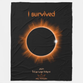 Couverture Polaire I Survived 2024 Solar Eclipse Fleece Blanket