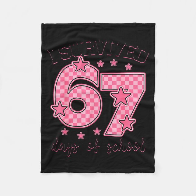 Couverture Polaire I Survived 67 Days Of School Funny 67 Meme Teacher (Devant)