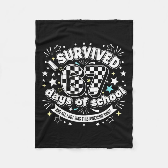 Couverture Polaire I Survived 67 Days Of School Funny 67 Teachers Stu (Devant)