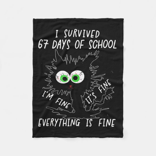 Couverture Polaire I Survived 67 Days Of School Funny Six Seven  (Devant)