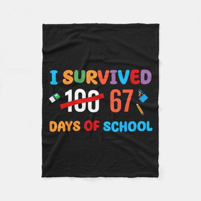 Couverture Polaire I Survived 67 Days Of School Funny Six Seven Meme  (Devant)