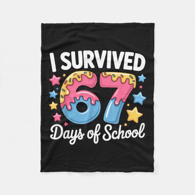 Couverture Polaire I Survived 67 Days Of School Funny Teacher Back To (Devant)