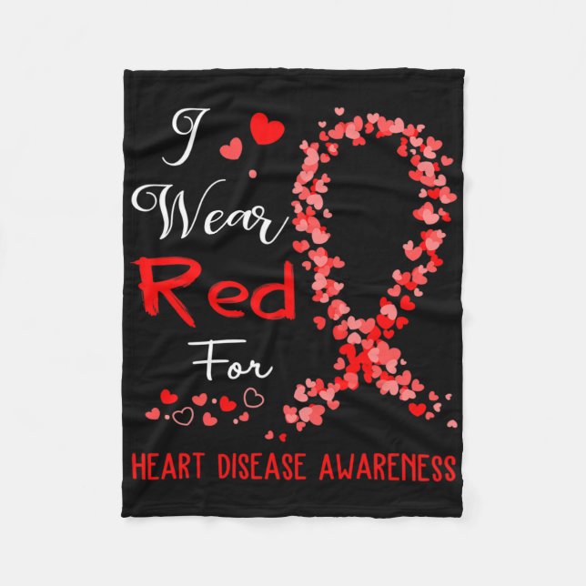Couverture Polaire I Wear Red For Heart Disease Awareness  (Devant)