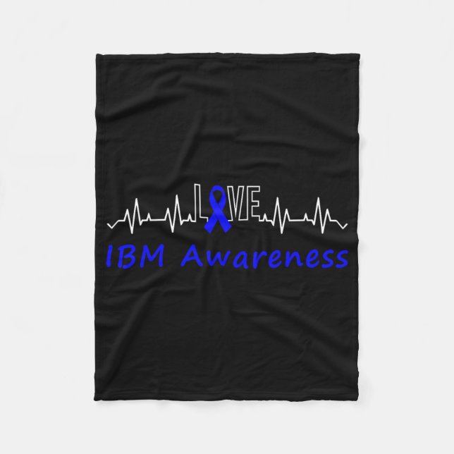 Couverture Polaire Ibm Awareness Blue Ribbon Love Heartbeat Support Q (Devant)