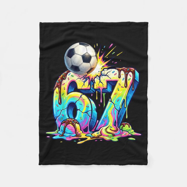 Couverture Polaire Ice Cream Drip Soccer 67 Six Seven Funny Gen Alpha (Devant)