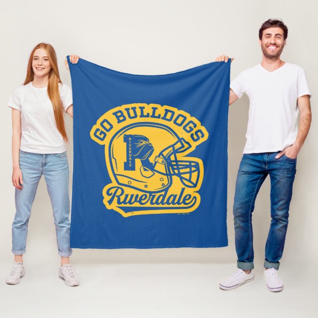 Couverture Polaire Icône de casque de football Go Bulldogs (En situation)