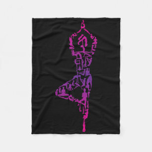 Couverture Polaire Icône de yoga pratiquante de yoga position filles 