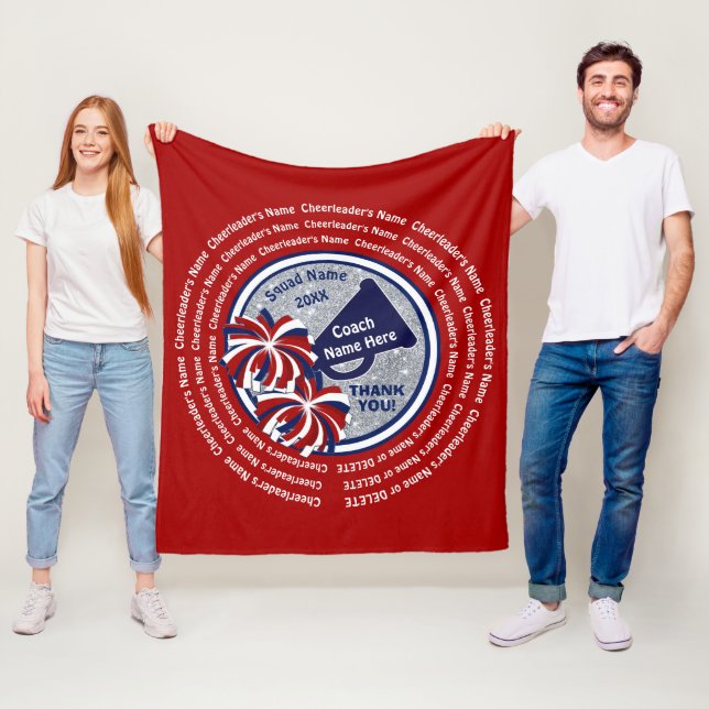 Couverture Polaire Idées Cadeau Coach Cheerleader Rouge Blanc Bleu Ch (En situation)