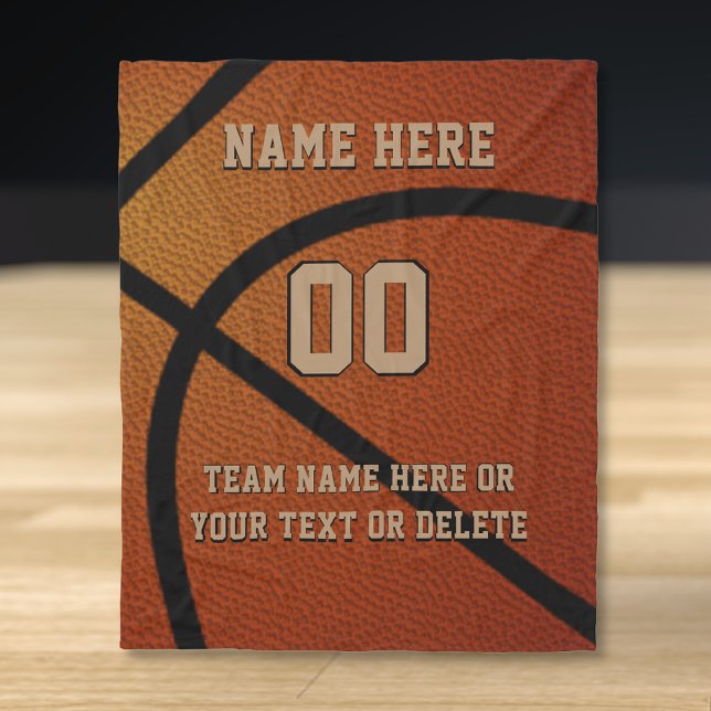 Couverture Polaire Idées Cadeaux Senior personnalisées pour le basket (Personalized Basketball Blankets. Good basketball coach gifts. Senior gifts for Basketball Players.)