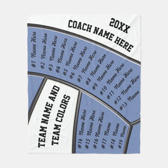 Couverture Polaire Idées de cadeau d'entraîneur de volleyball avec 23 (Devant)