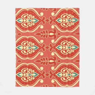 Couverture Polaire Ikat artisanal : Tissu Boho Ethnique